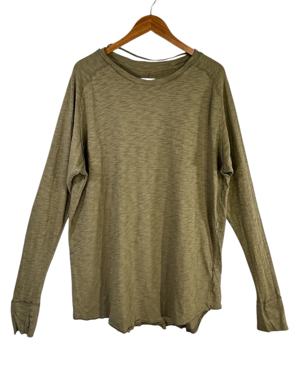 Free People We The Free Arden Tee Size Large in Olive Green - Picture 2 of 7